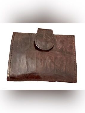 Genuine Alligator Skin Brown Leather Men’s Wallet - Classic Bifold Style NWT